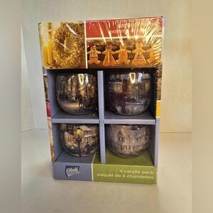Vintage Glade Candles Apple Cinnamon in Thomas Kinkade Votive holders 2004